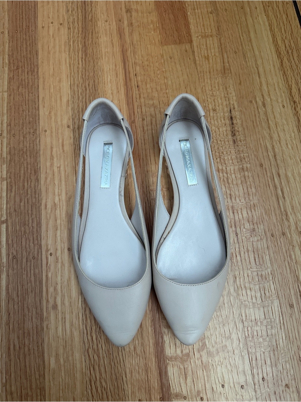 BCBGMaxAzria Cream Pointed-Toe D'Orsay Flats